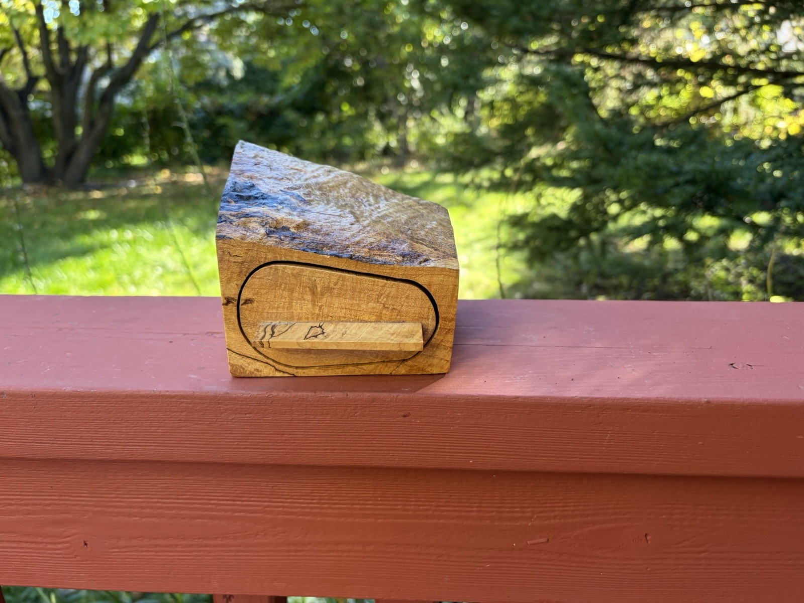 Vintage Burl box with drawer live edge