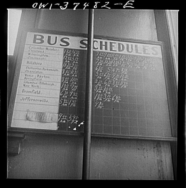 Photo:Washington Court House Ohio 1940s Bus Schedules Depot