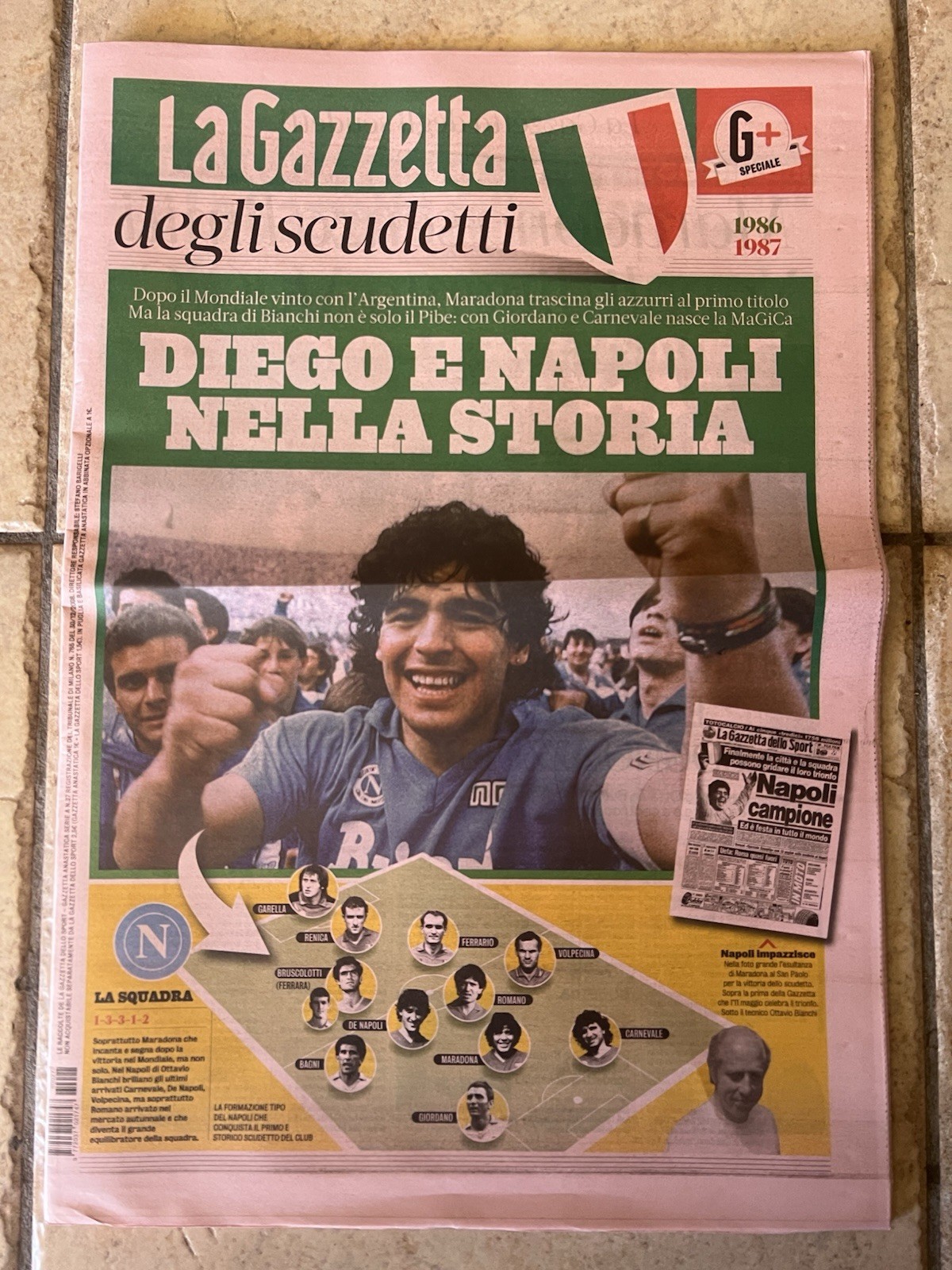 LA GAZZETTA DELLO SPORT 11 MAY 1987 1st SCUDETTO NAPLES CHAMPION MARADONA 87 LA GAZZETTA DELLO SPORT 11 MAY 1987 1st SCUDETTO NAPLES CHAMPION MARADONA 87