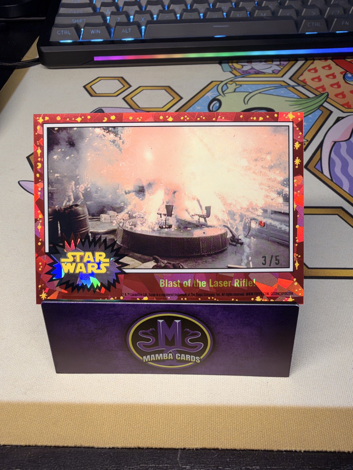2022 Topps Chrome Sapphire Star Wars Blast of the Laser Rifle Red /5