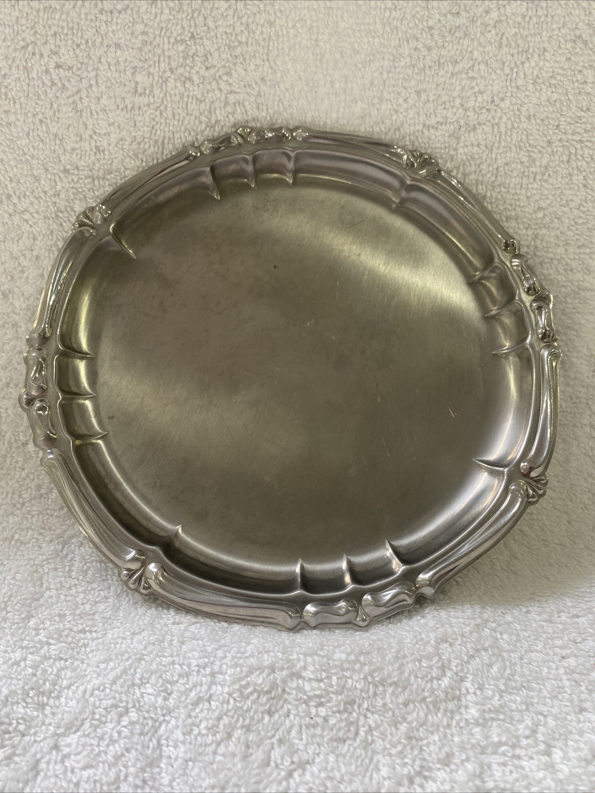 Vintage Alfra Alessi Stainless Steel Bread Fruit plate Round Italy 7”