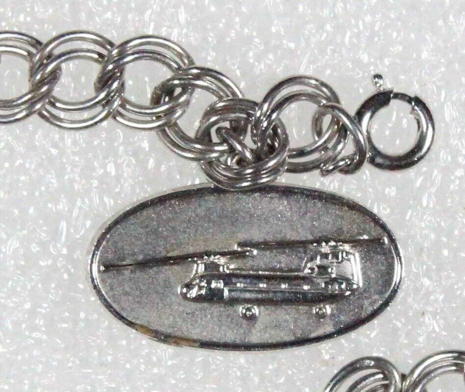 Sweetheart Jewelry Bracelet - Chook Helicopter on double link silver chain 2874