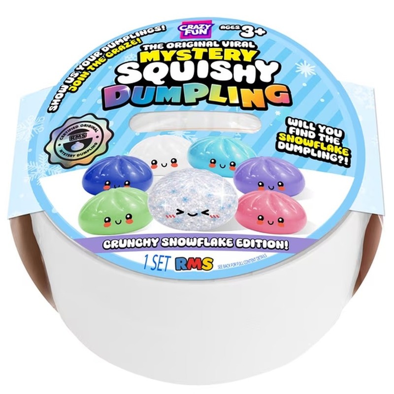 Mystery Squishy Dumpling Snowflake Edition Crunchy Sealed Blind Crazy Fun RMS