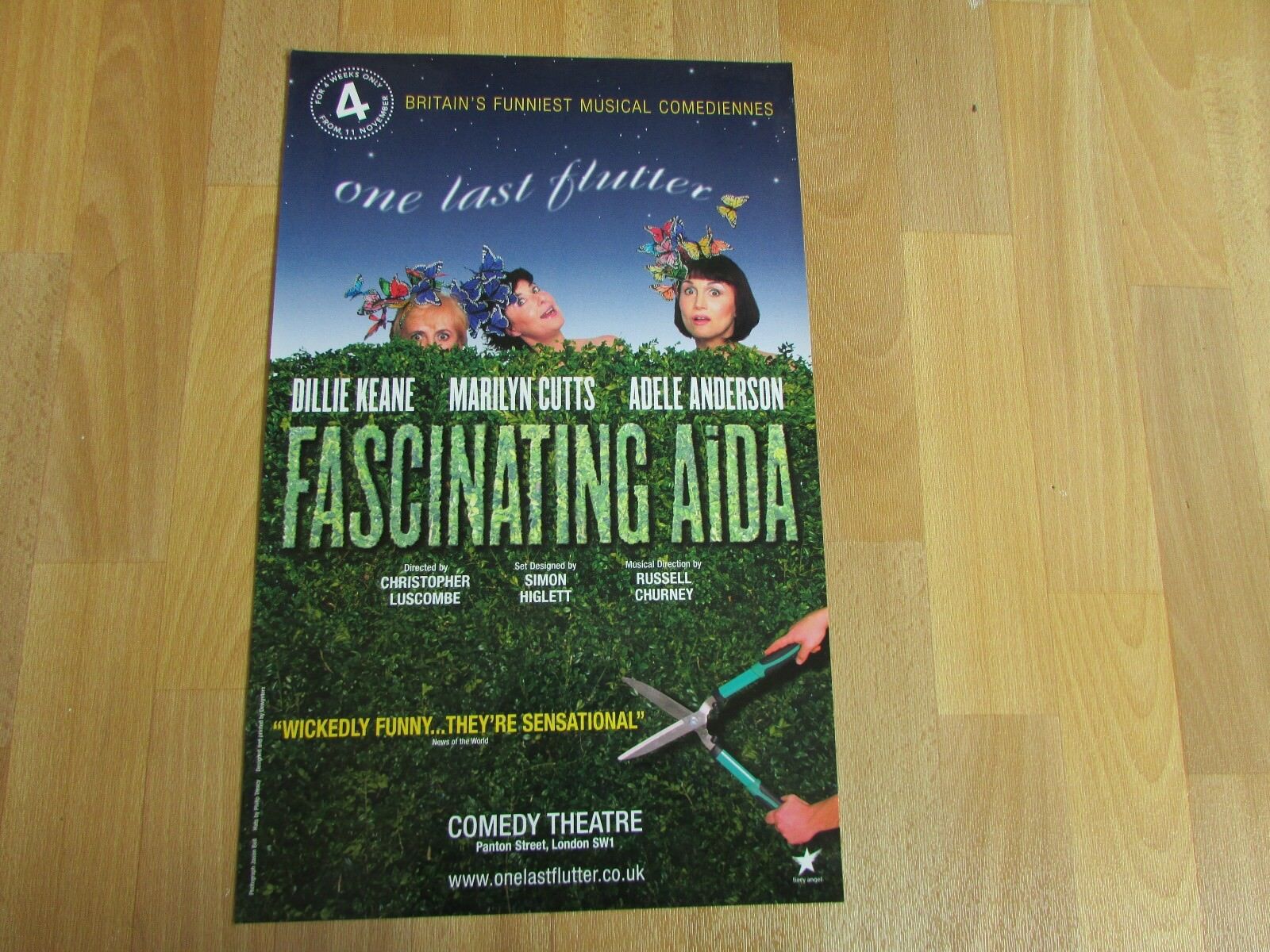 FASCINATING Aida inc Keane Cutts & Anderson Original COMEDY Theatre Poster