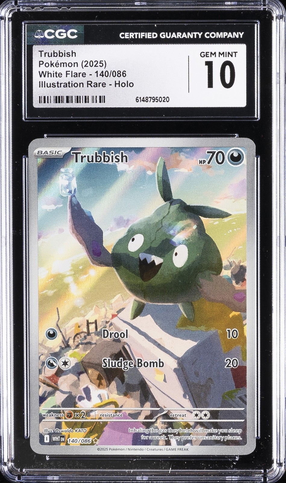 2025 POKEMON WHITE FLARE ILLUSTRATION RARE - HOLO TRUBBISH CGC 10 GEM MINT