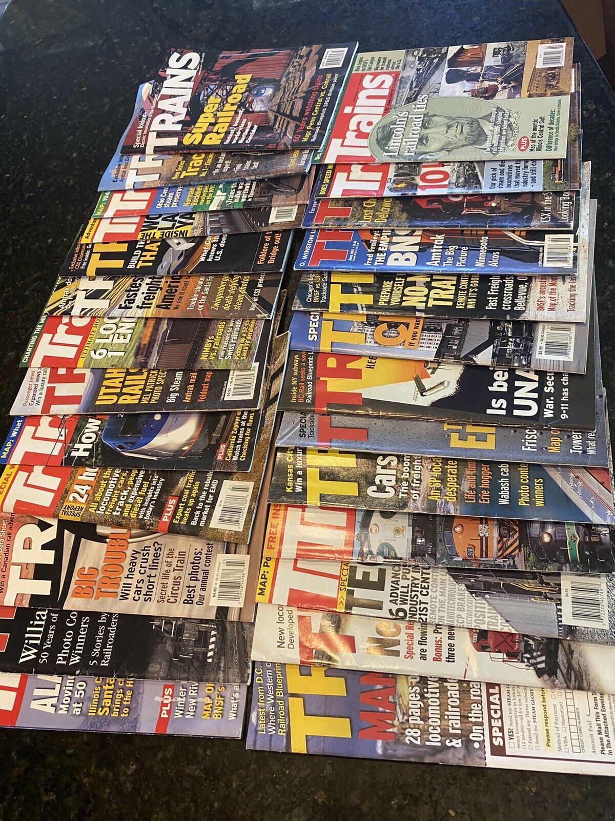 Lot Of 26 TRAINS Magazine