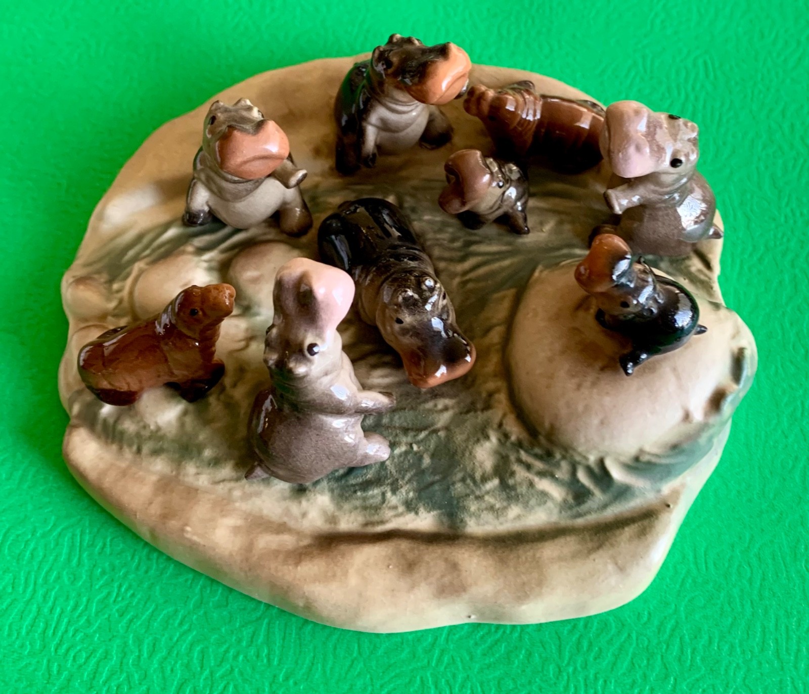 Vintage Hagen Renaker Specialties Hippo River with more hippo friends Vintage Hagen Renaker Specialties Hippo River with more hippo friends