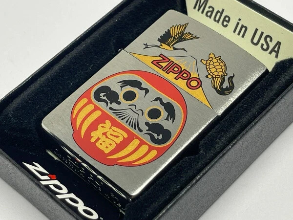 Zippo Fortune Daruma Silver Red One Side Processing Regular Lighter Zippo Fortune Daruma Silver Red One Side Processing Regular Lighter