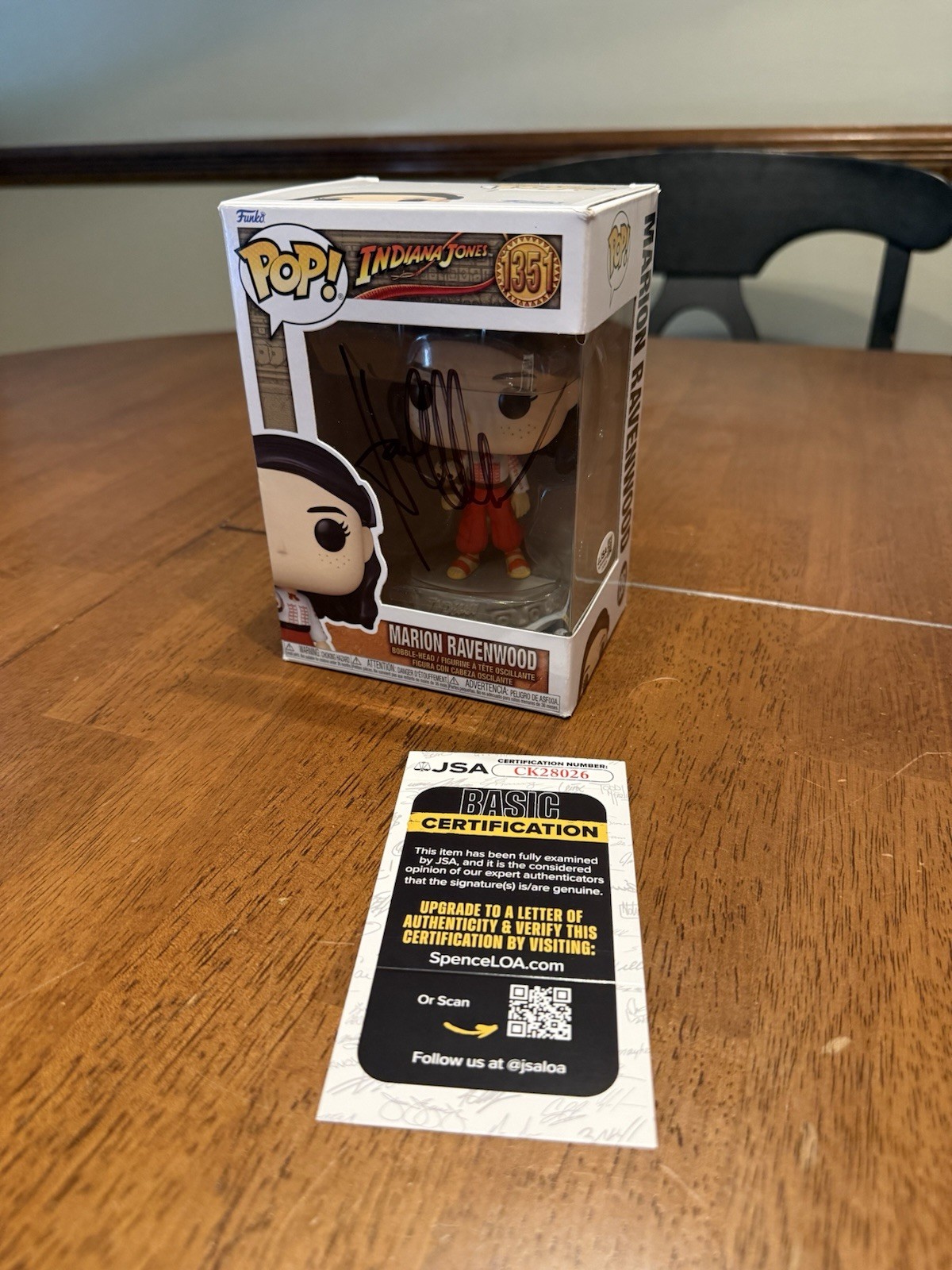 A Karen Allen Signed Funko Pop Marion Ravenwood Indiana Jones JSA COA CK28026