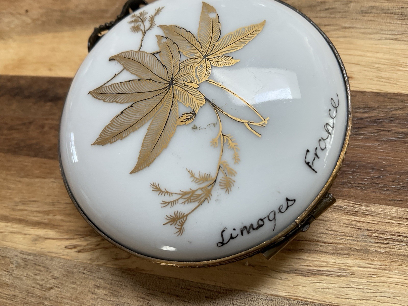 Antique Limoges France Hand Painted Porcelain Trinket Box Rare