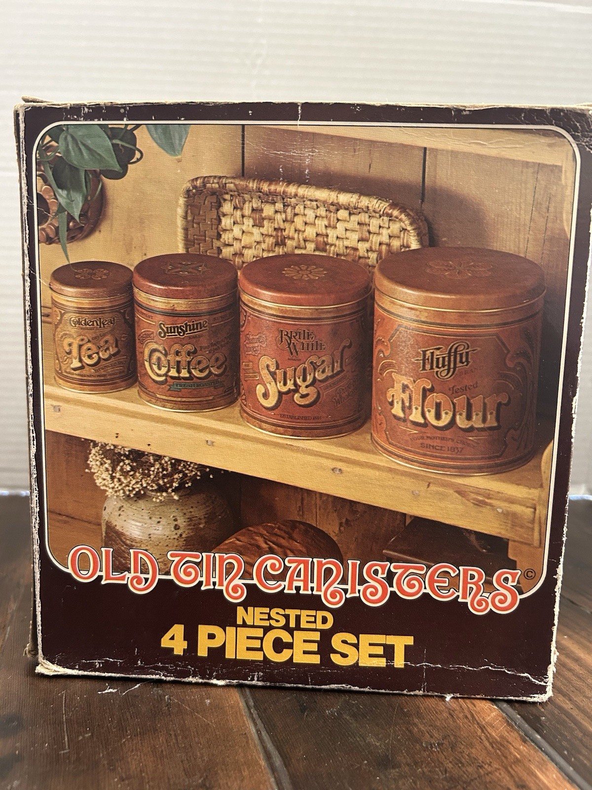 Old Tin Canisters 4 Piece Set Made In Cleveland Ohio