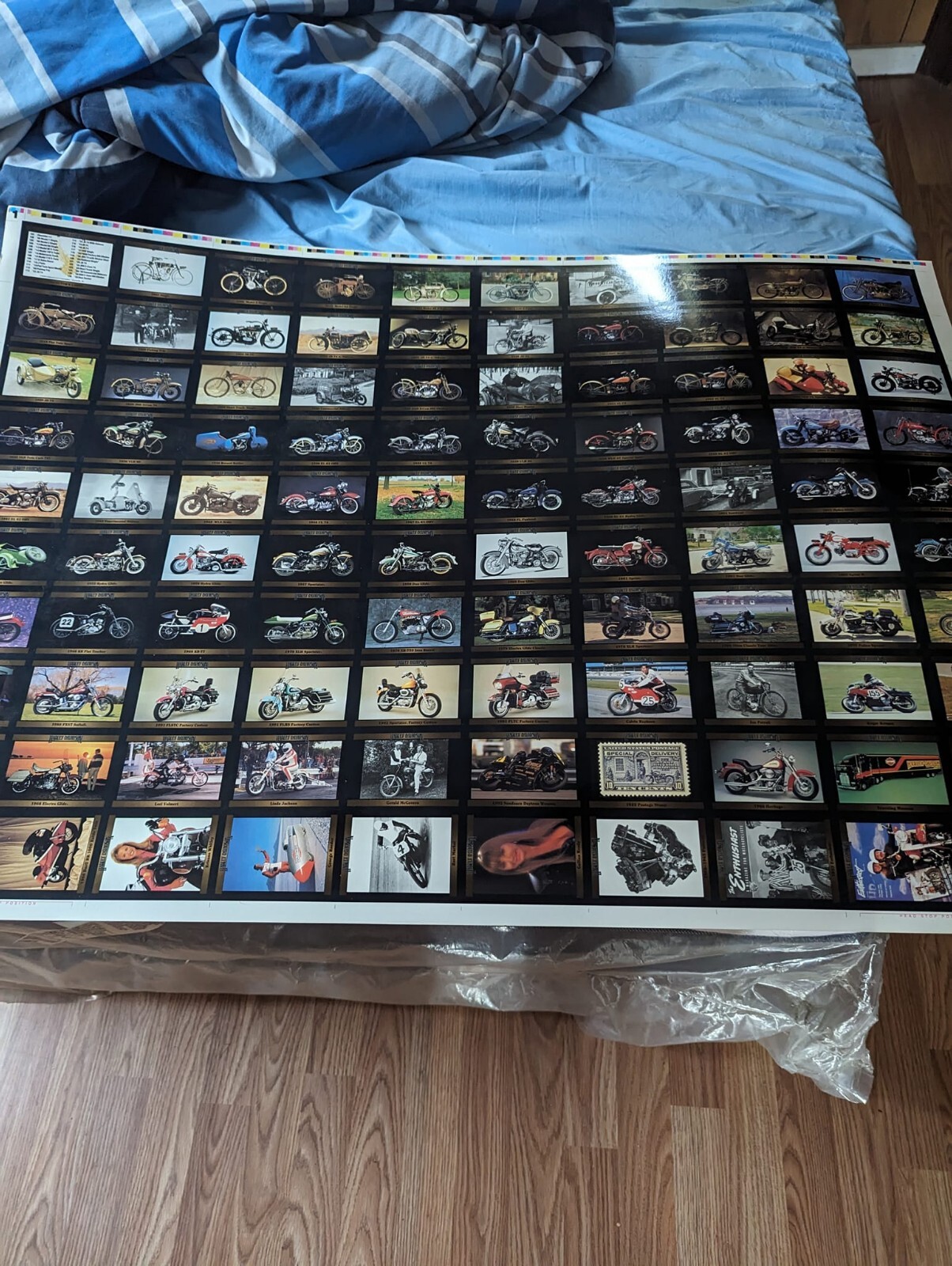 rare 1992 harley davidson series 2 uncut 100 card sheet set