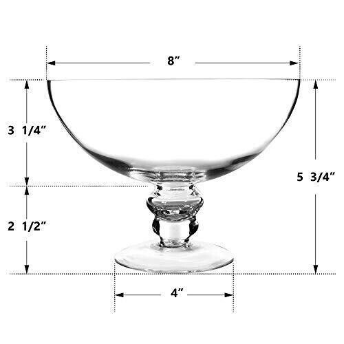 Glass Decorative Footed Bowl (H:6\