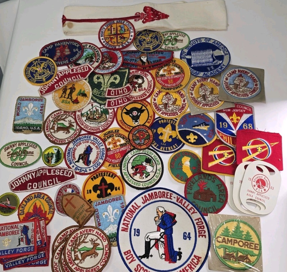  HUGE Lot of Boyscout Patches And More Philmont National Jamboree 1960s