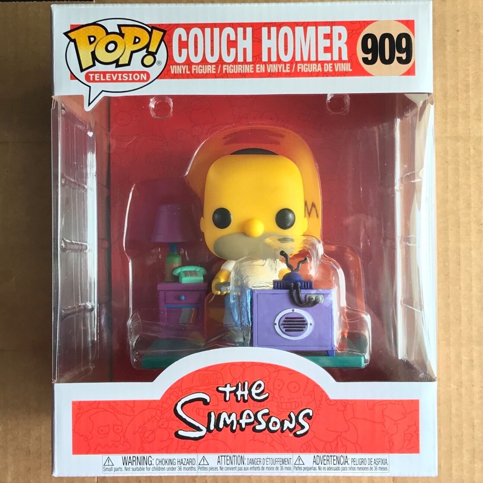 Funko Pop Couch Homer Deluxe #909, The Simpsons, Animation, Watching TV - MINT