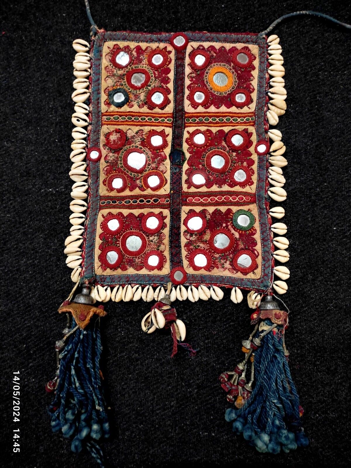vintage Banjara ethnic textile,kutchi handmade Indian antique,art decor,boho 002