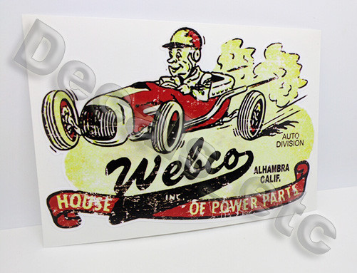 Webco Speed Shop Distressed Vintage Style Vinyl DECAL, Car STICKER, rat rod 