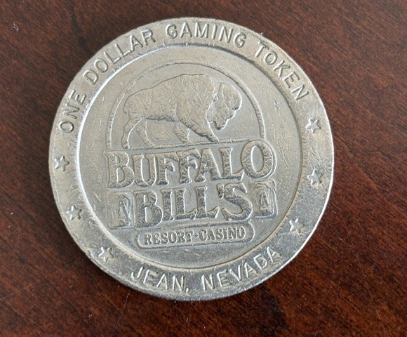 Vintage Nevada $1 Casino Gaming Tokens Lot of 2 Buffalo Bills & California