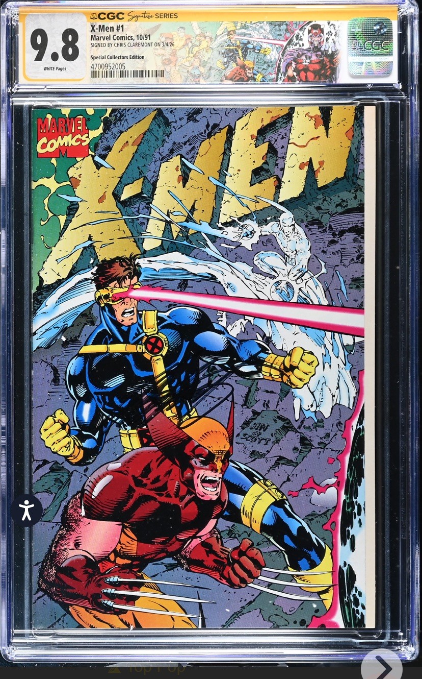 X-Men 1E Comic CGC 9.8 SS Chris Claremont 1991 with custom label 