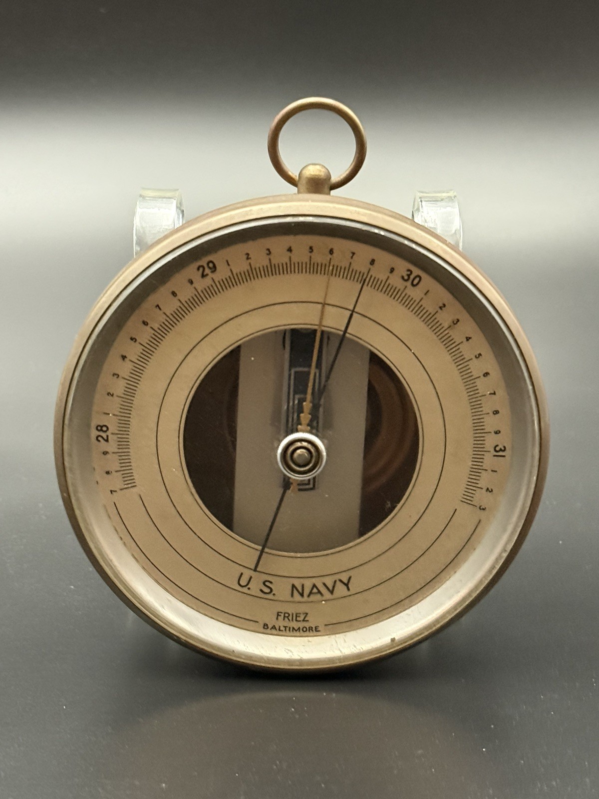 VINTAGE U.S NAVY BAROMETER WW2 1942 off A Navy Shp