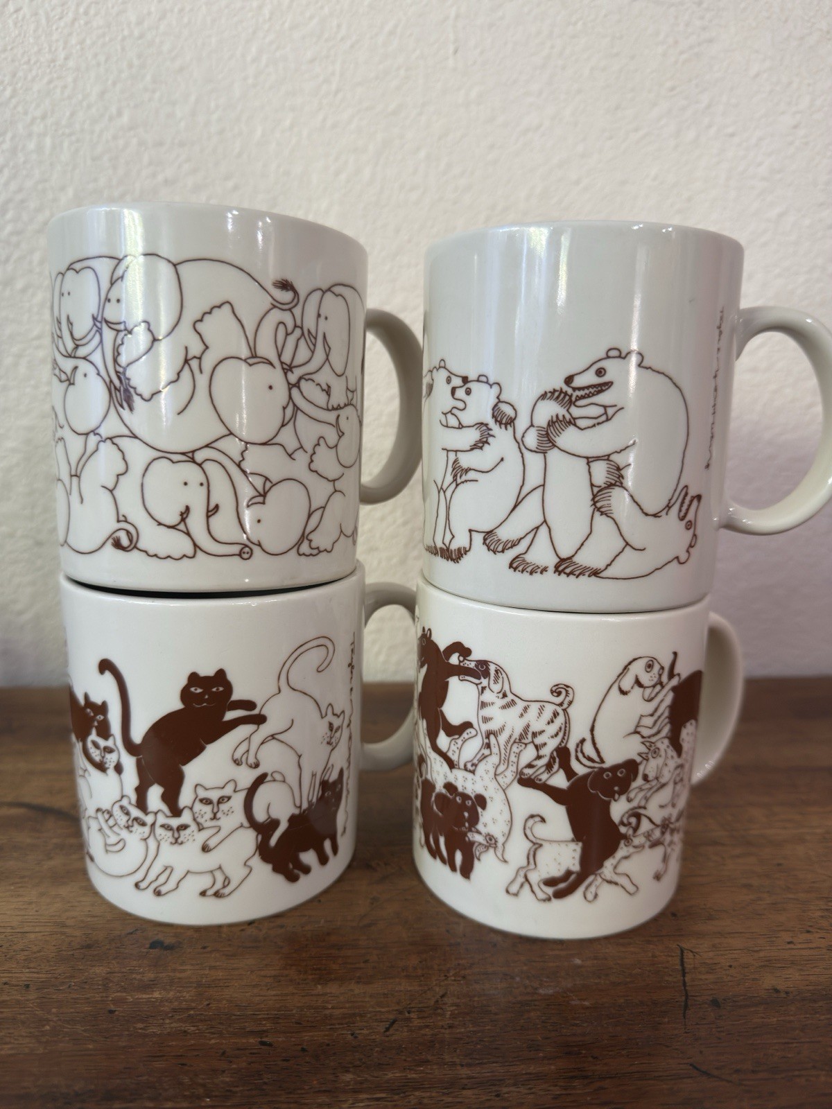 Lot 4 Vtg 1979 Taylor & Ng Naughty Animal Orgy Ceramic Mug Japan Rare Set Lot 4 Vtg 1979 Taylor & Ng Naughty Animal Orgy Ceramic Mug Japan Rare Set