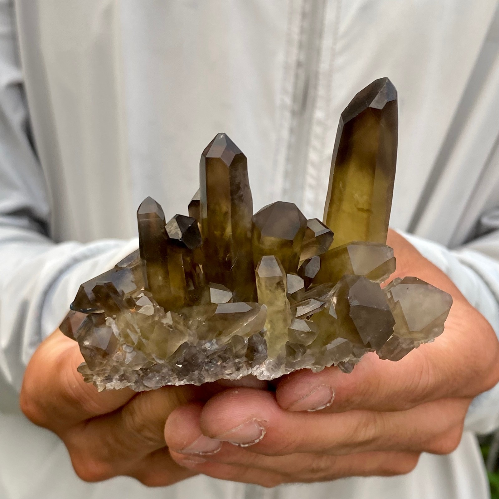 166G Natural smoky black quartz cluster crystal mineral specimen healing