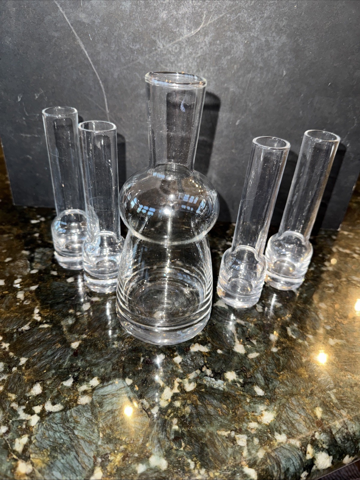 4 VODKA/ TEQUILA  SHOOTERS With Matching Glass Serving Bottle.