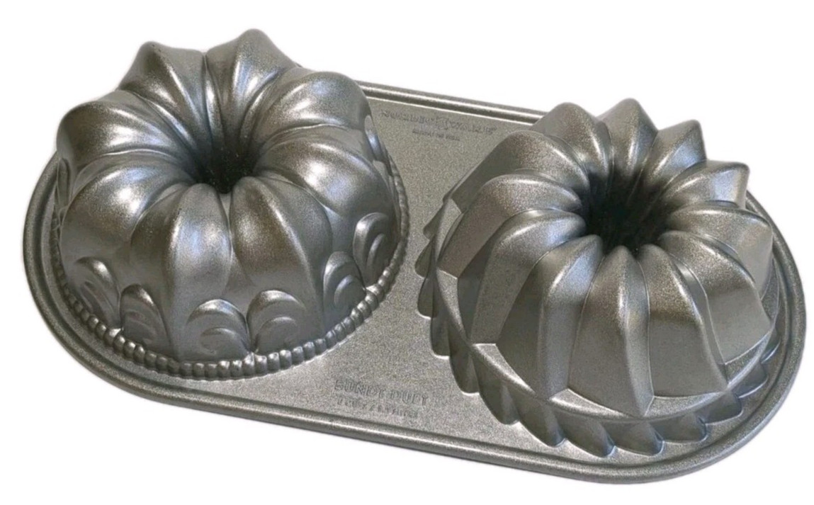 Nordic Ware Bundt Duet Pan 5 Cups 1.2 Liter 2 in 1 Bundt Pan Made in USA Nordic Ware Bundt Duet Pan 5 Cups 1.2 Liter 2 in 1 Bundt Pan Made in USA