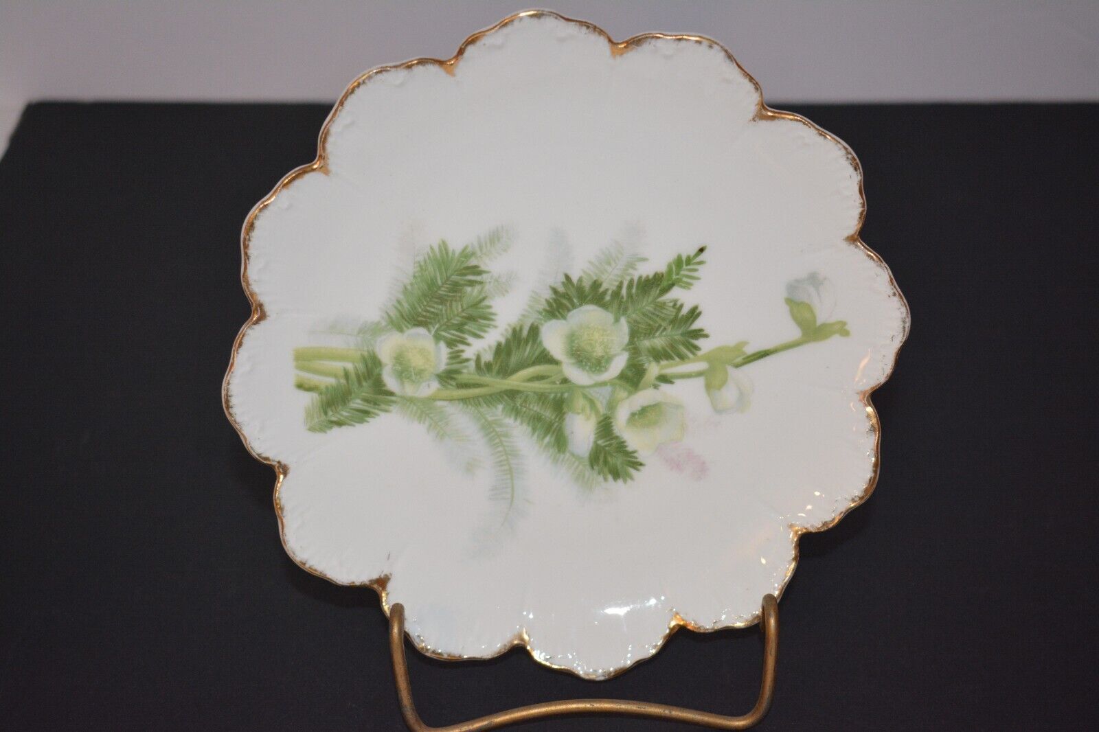 Antique RC Rosenthal China Plate Malmaison Floral Scalloped Edge Plate Gold