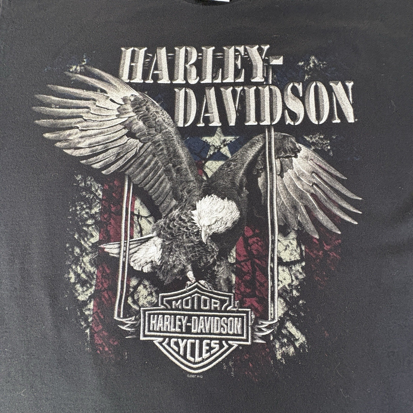 Vintage Republic Harley Davidson T-Shirt L Black Large