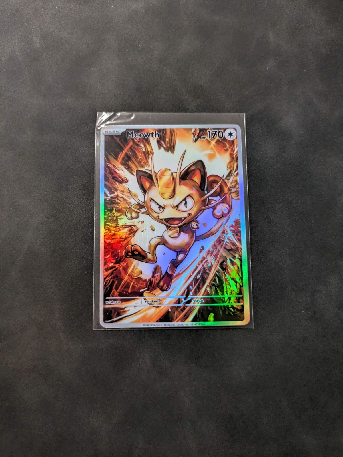 Dramatic Meowth Holographic Display Card