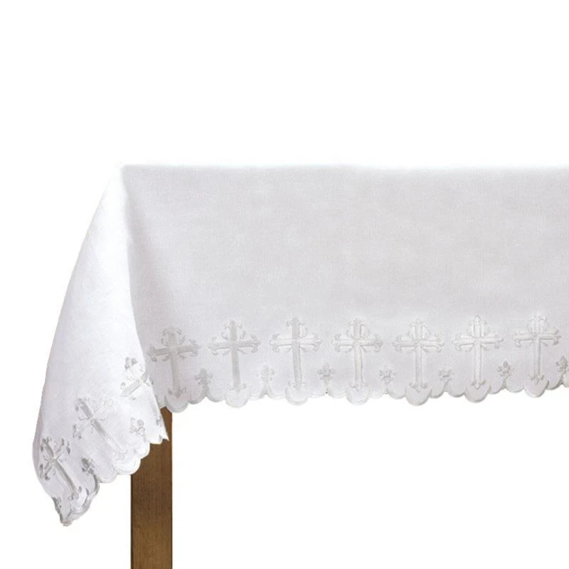 Two-Sided Scallop-Edged Cross Altar Frontal Ideal For Church Decor Two-Sided Scallop-Edged Cross Altar Frontal Ideal For Church Decor