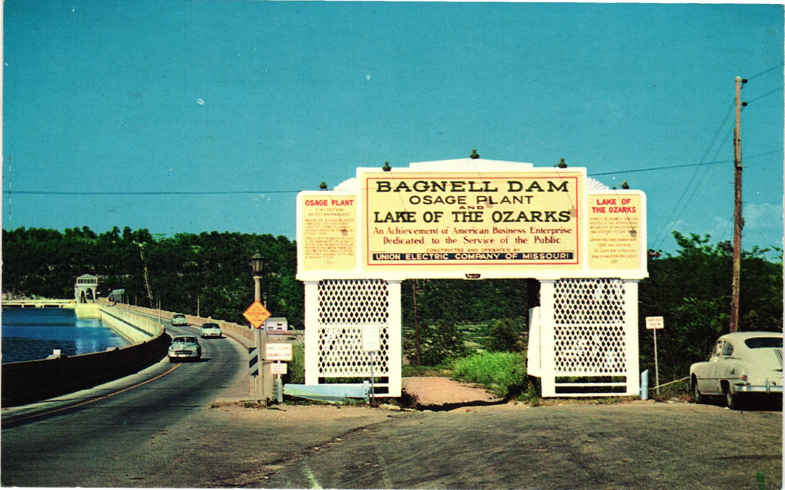 Vintage Bagnell Dam Osage Plant Lake of the Ozarks Missouri Postcard 1968