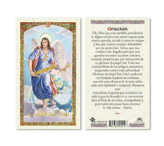 Arcangel San Uriel - Oracion  - Spanish - Paperstock Holy Card HC9-211SNL