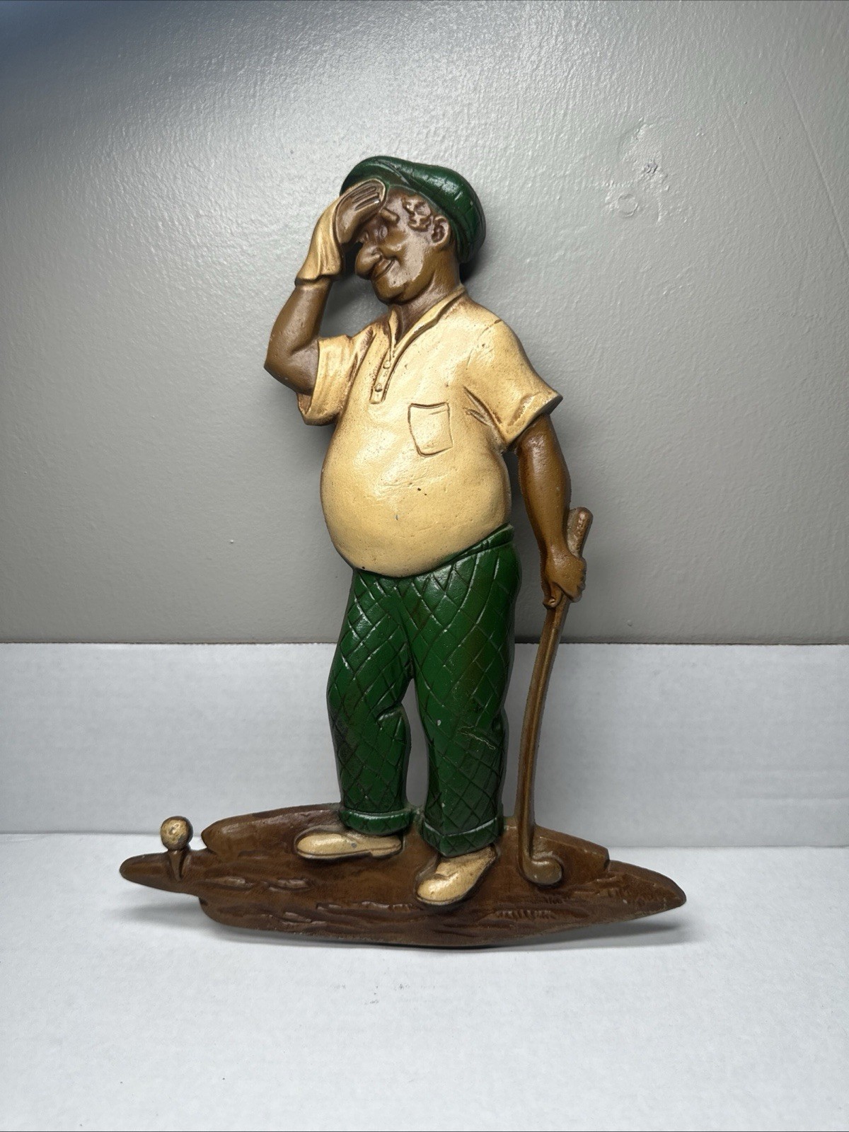 Vintage Sexton Cast Metal Golfer Wall Hanging Art Stamped November 1967 Golf