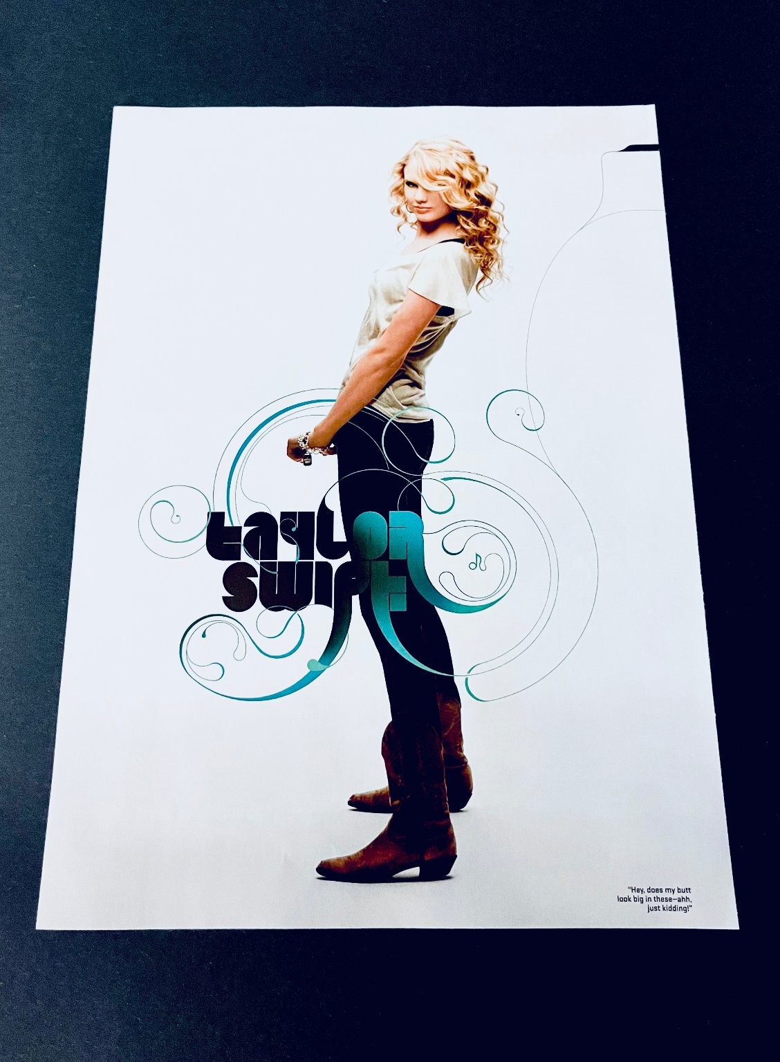 Young Taylor Swift Early Career, Cowboy Boots Vtg Promo Print Ad/Mini Poster
