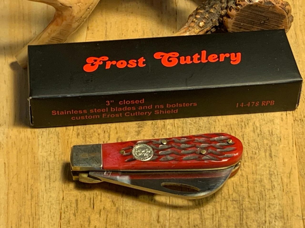 Frost Cutlery Red Pick Bone Little Hawkbill 2 3/4