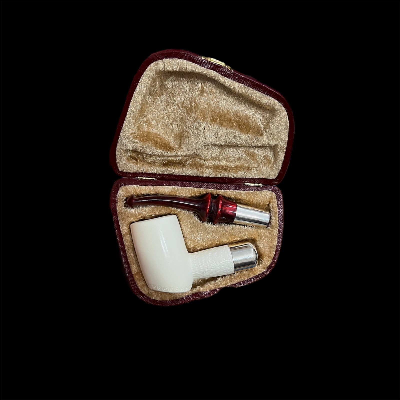 Poker Meerschaum Pipe 925 silver Smooth handmade smoking tobacco pipe