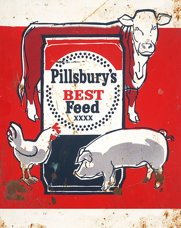 PILLSBURY\'S BEST FEED ADVERTISING SIGN