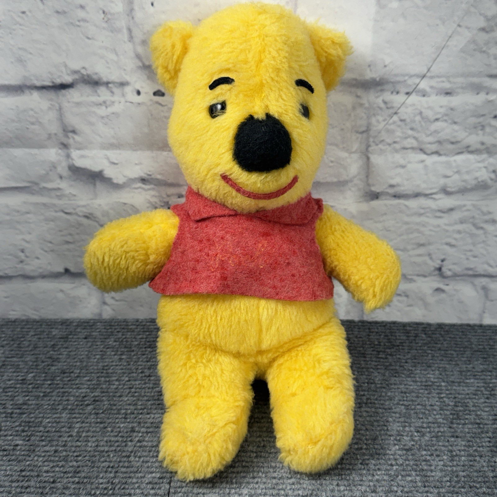 Vintage 1970s Gund Sears Winnie the Pooh Plush 11” Style 1100 Red Shirt Disney