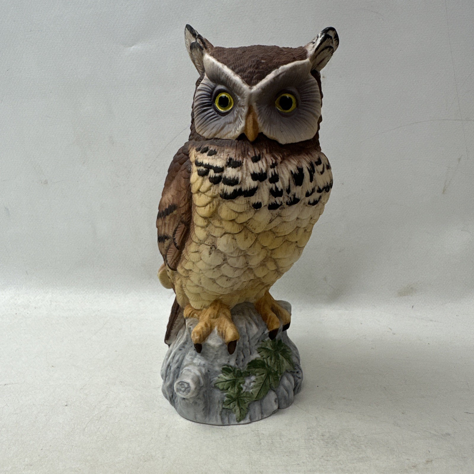 Owl By Andrea By Sadek 9339 Vintage Figure Porcelain Great Horned Owl Statue