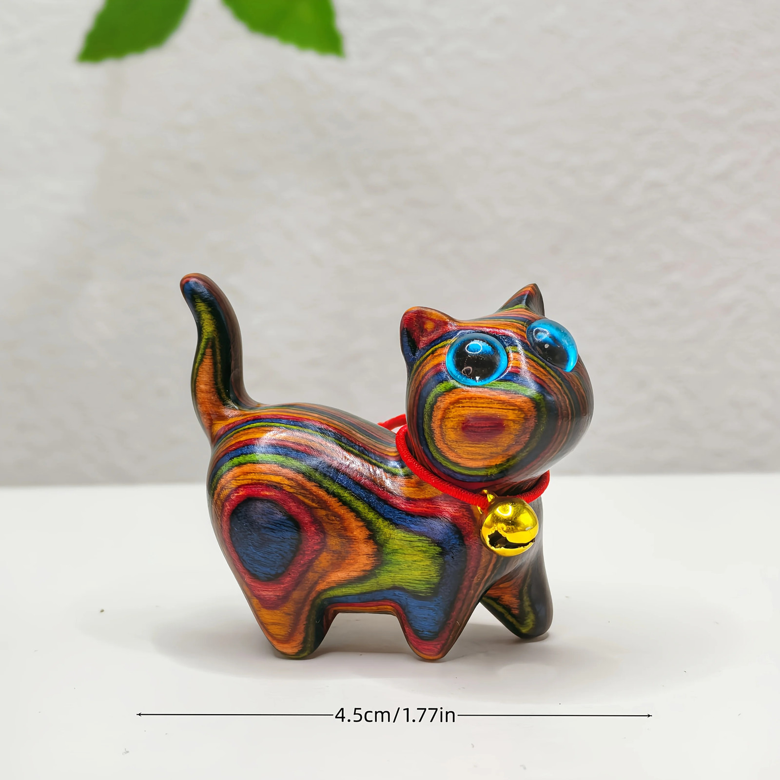 Minimalist Wood Carved Kitten Ornament Christmas Valentine New Year Gift