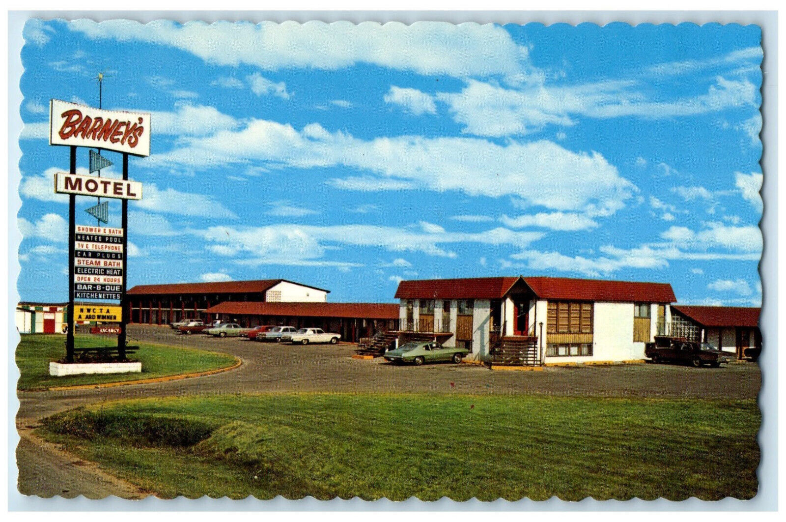 c1960\'s Barney\'s Motel Brandon Manitoba Canada Vintage Unposted Postcard