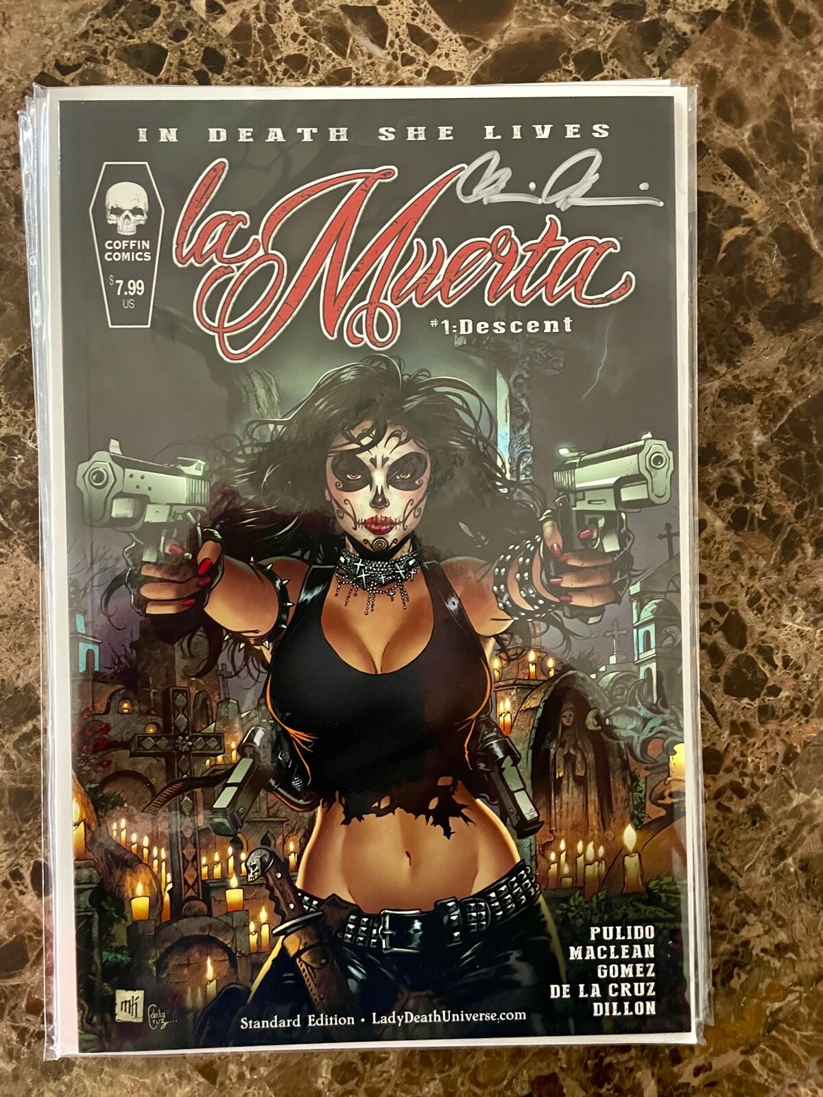 La Muerta #1 Descent 2016 Standard Edition, Coffin Comics, Signed  1X Pulido COA