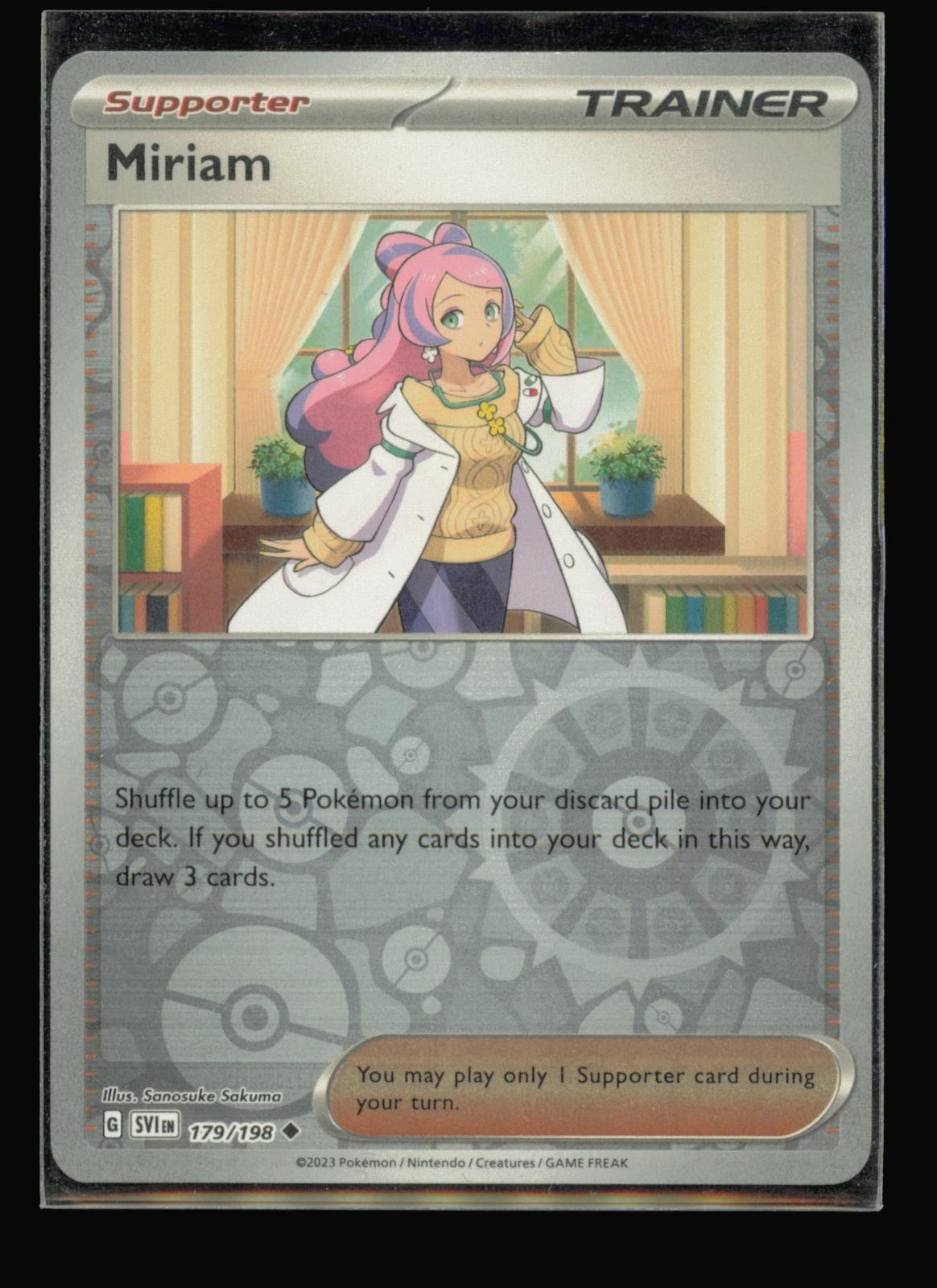 Miriam 179/198 UC Scarlet & Violet Pokemon Reverse Holo NM