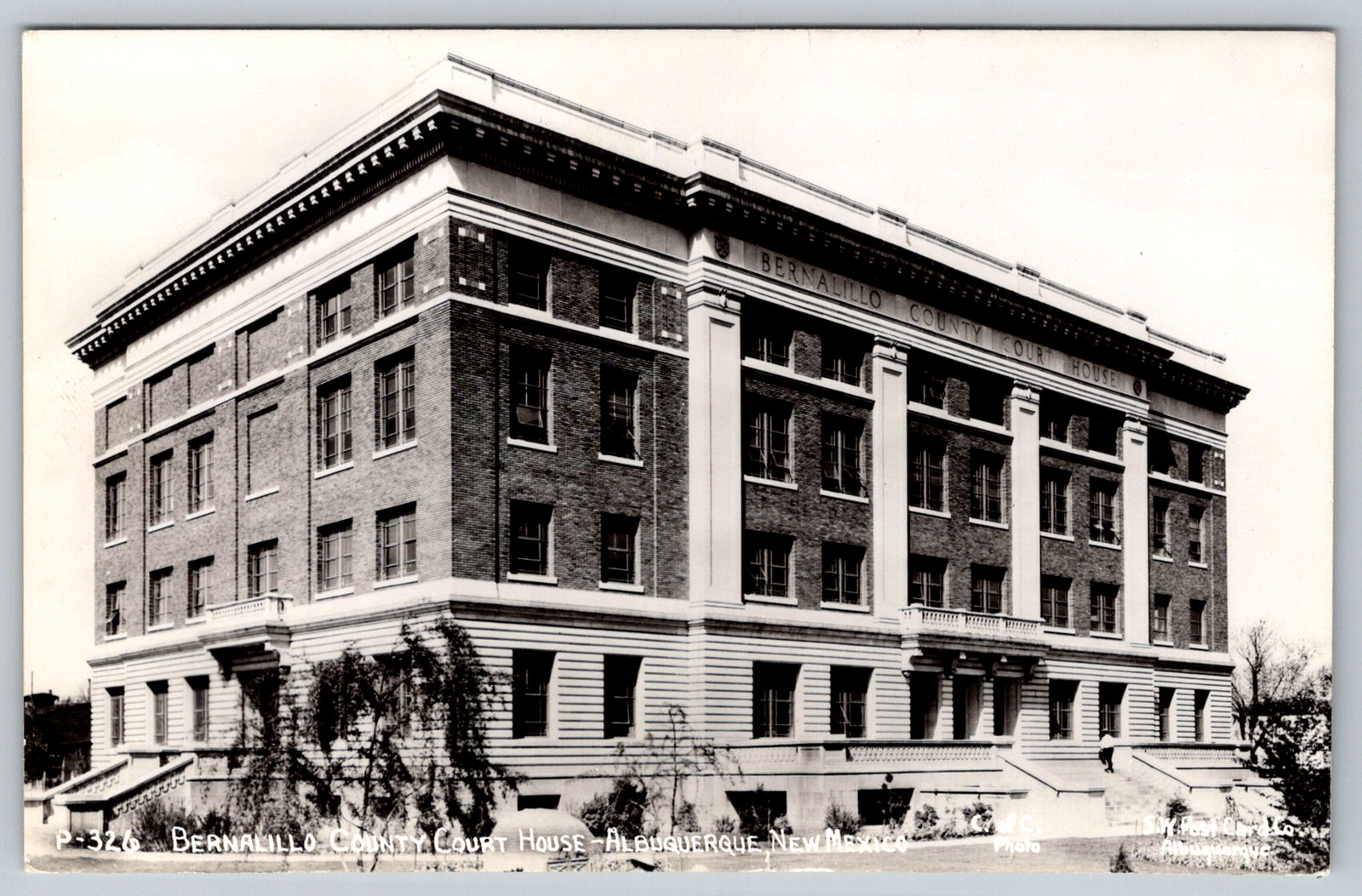 c1940s RPPC Bernalillo County Court House Albuquerque New Mexico Postcard