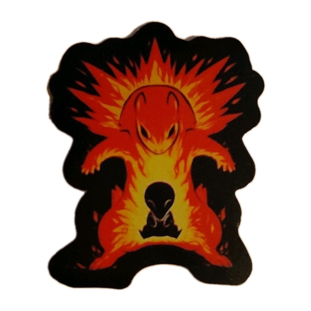 Pokemon Cyndaquil & Typhlosion Explosion Within Neon Sticker Waterproof Decal