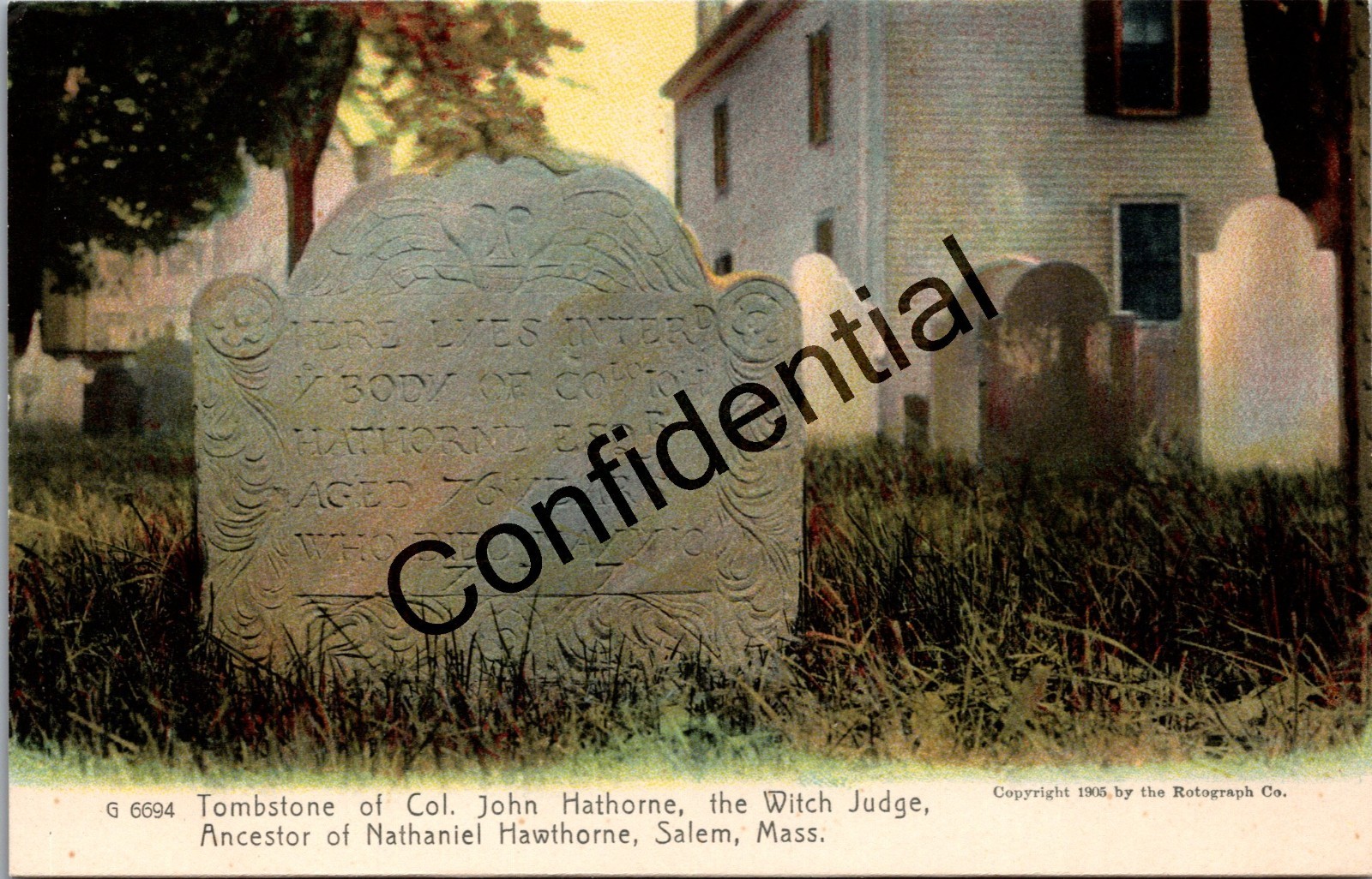 The Witch Judge Cemetery Grave At Salem MA Massachusetts Halloween Z606