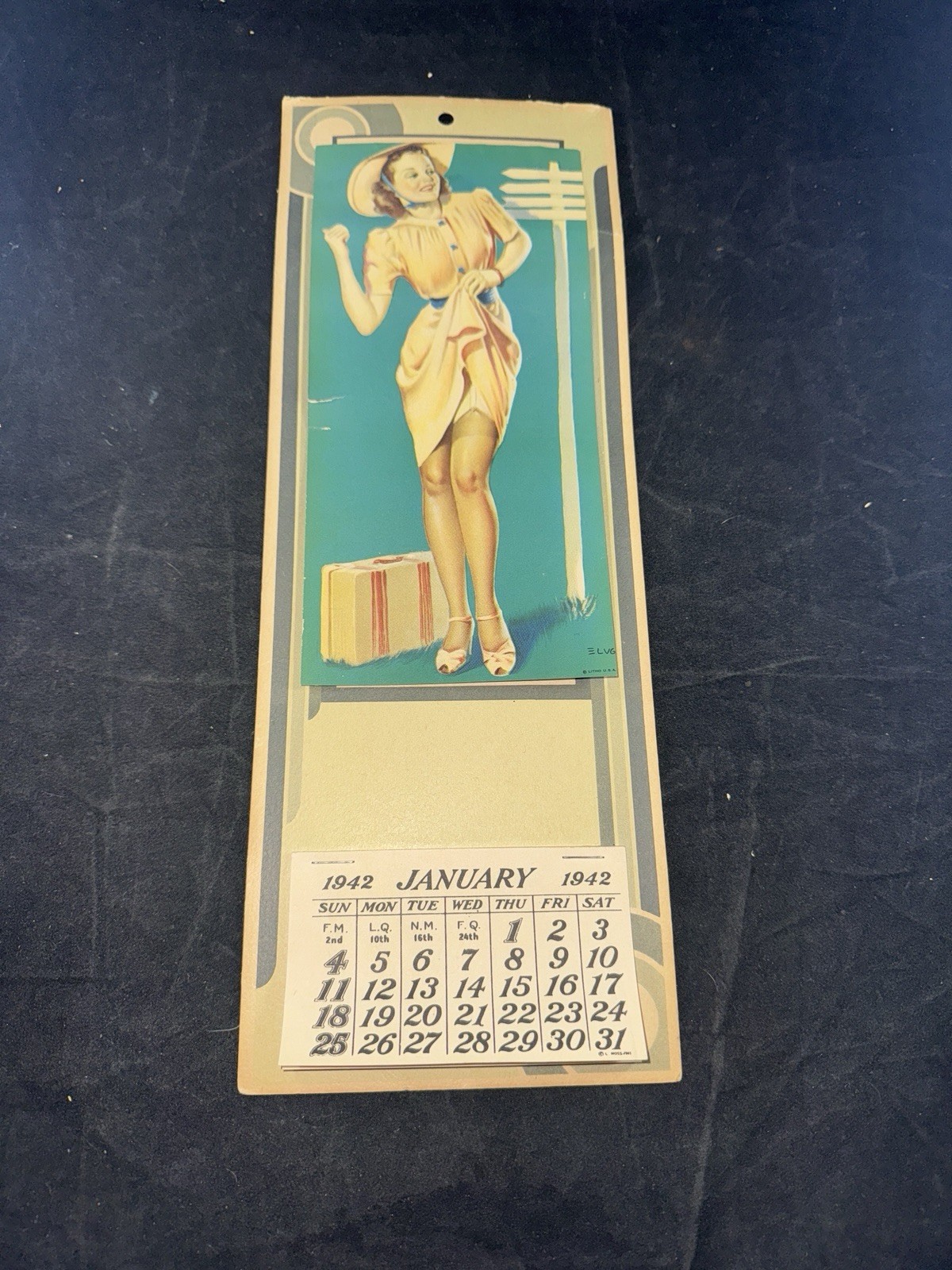 1942 Salesman Sample Calendar Art Pin Up