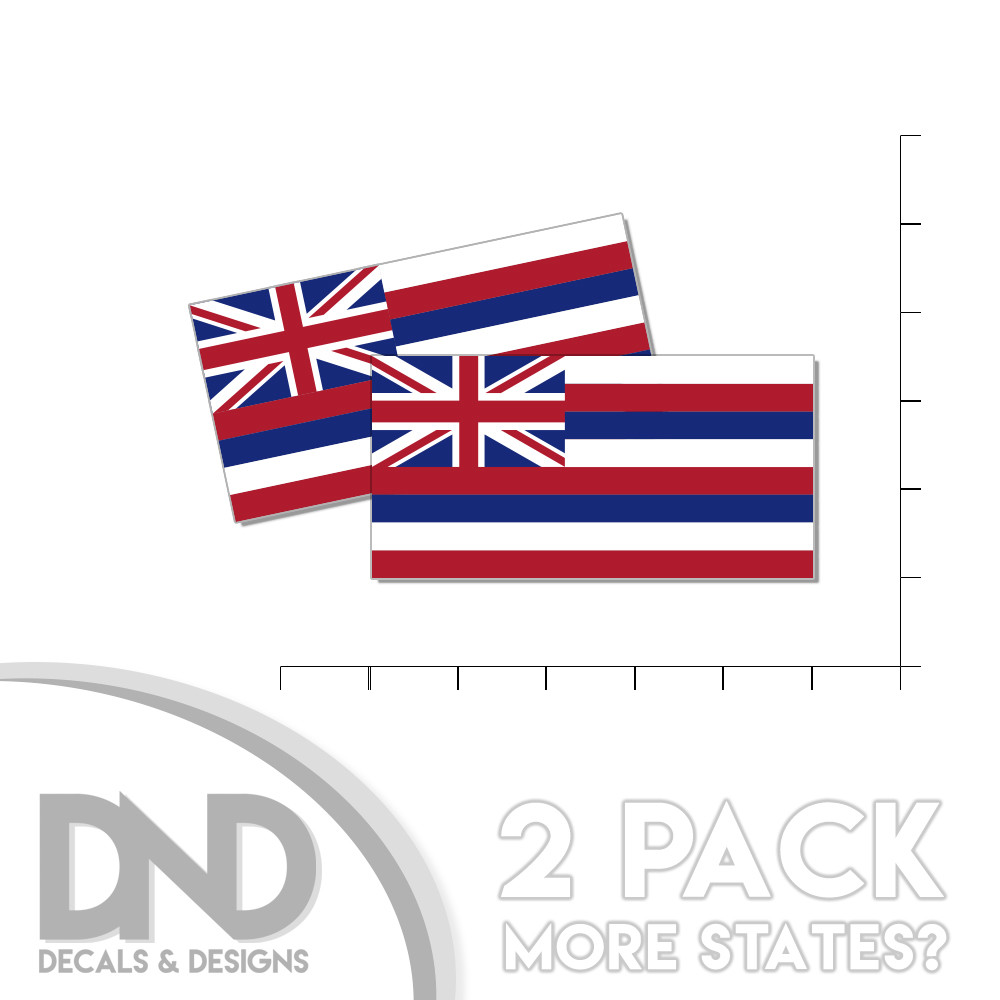 Hawaii State Flag Sticker Decal Bumper HI Hawaiian State 2 Pack 5in